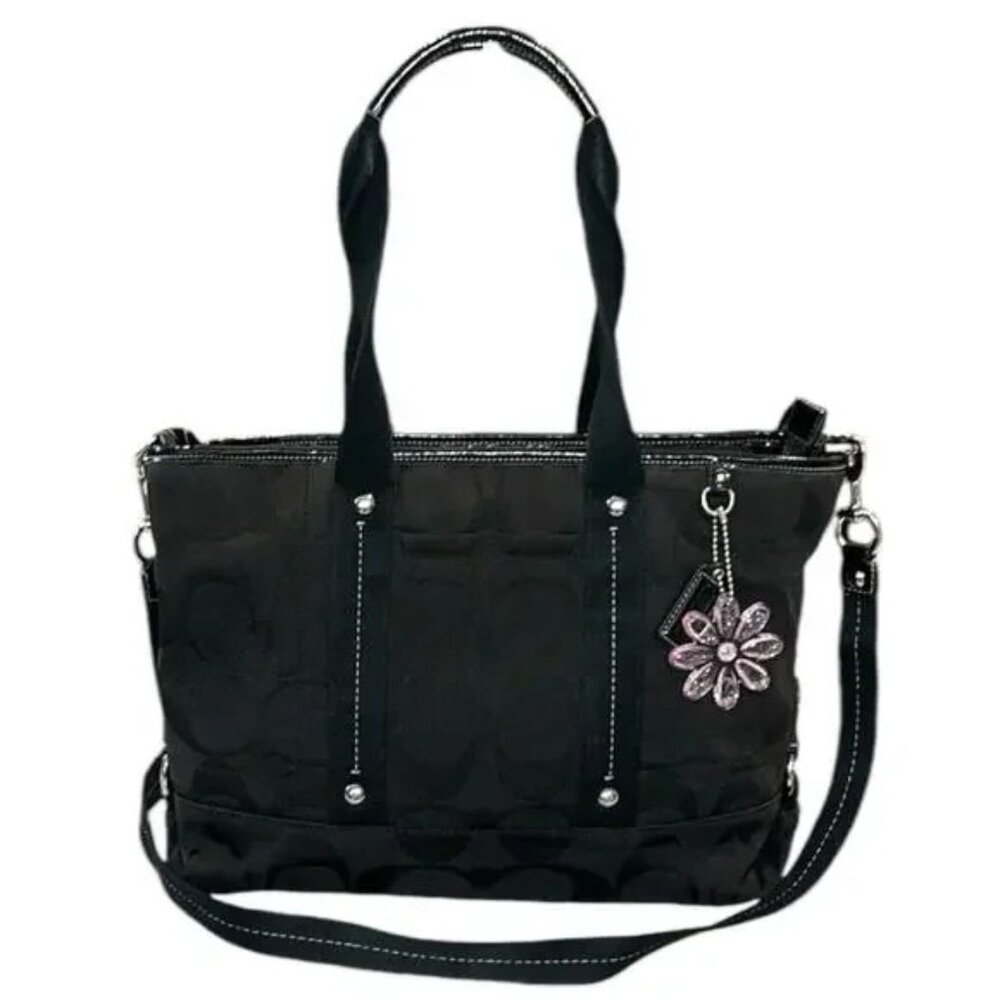 Like New Coach Kyra Daisy Host Pick Black Shoulder Bag Purse